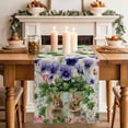 thumbnail image 2 of Table Runner 70 Inches Long for Kitchen Dining, Spring Easter Dresser Scarf Farmhouse, Dining Table Decorations for Wedding/Parties, Purple Floral Summer Botanical Rustic 13 x 70 In, 2 of 8