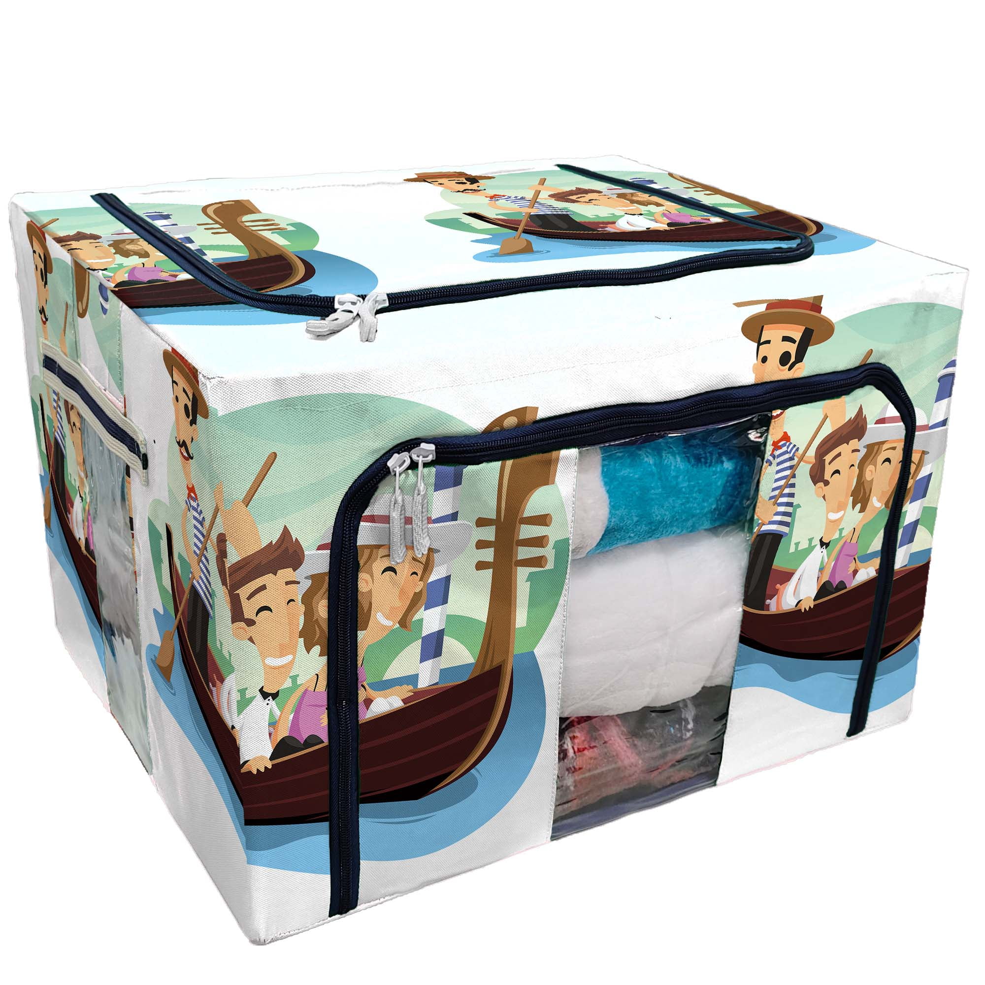PKQWTM gondola venice ride cartoon Storage Bag Clear Window Storage
