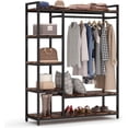 thumbnail image 3 of 47 inches free-standing clothing closet organzier clothes garment rack with storage shelf capacity 450 lb, 3 of 7