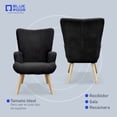 thumbnail image 3 of Sillón Moderno Negro Tapizado Tela-patas Madera Caucho, 3 of 6