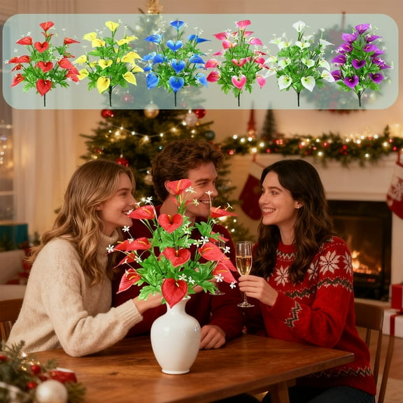 Plastic Artificial Plants 18 Blue Artificial Calla Lilies with Tall Stems Realistic Fake Flowers for Home Decoration Bouquet(1Pcs) Rkxzt