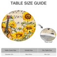 thumbnail image 6 of Waterproof Sunflower Print Round Tablecloth with Elastic Edge, Soft Polyester Fabric for Indoor and Outdoor Use, Fits 44-52 Inch, 6 of 7