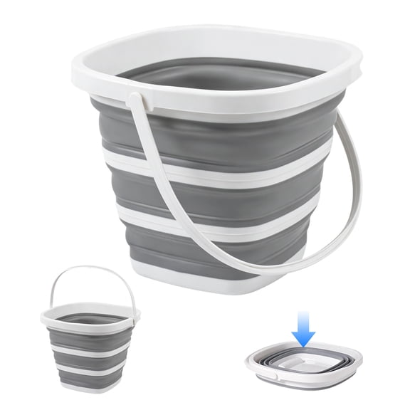 Collapsible Bucket, 10L/2.6 Gallon Foldable Mop Bucket with Handle