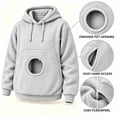 thumbnail image 6 of Stralyhd Unisex Hoodies with Pet Pouch Oversized Cat Carrier Large Front Pocket Loose Sweatshirt Soft Puppy Holder Long Sleeve Hoodies Gray S, 6 of 6