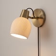 thumbnail image 3 of Petaluma Bone Porcelain Wall Sconce - Weathered Brass Dimmer switch, 3 of 8