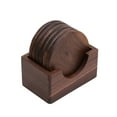 thumbnail image 5 of FONWILYO 6Pcs Set Portable Snack Serving Tray Heat Insulation Anti Slip Table Protection Brown Round Wood, 5 of 8