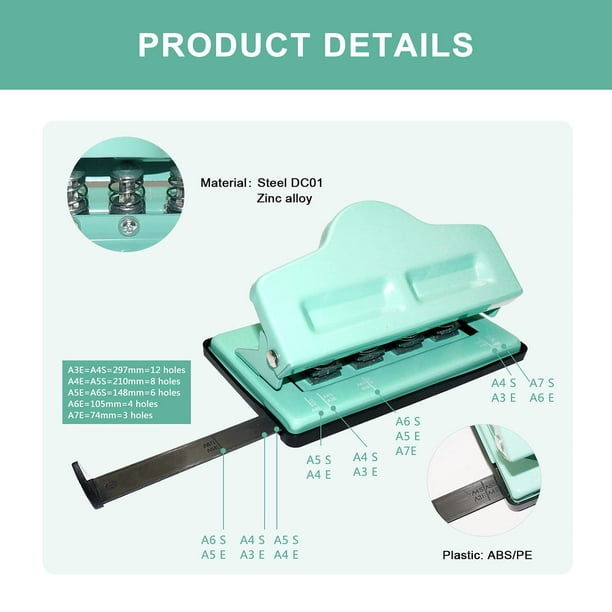  PATIKIL Mushroom Discbound Hole Punch, 4 Holes Discbound Hole  Puncher for Disc Bound Planner, Punch Up to 5 Papers(Dark Green) : Arts,  Crafts & Sewing