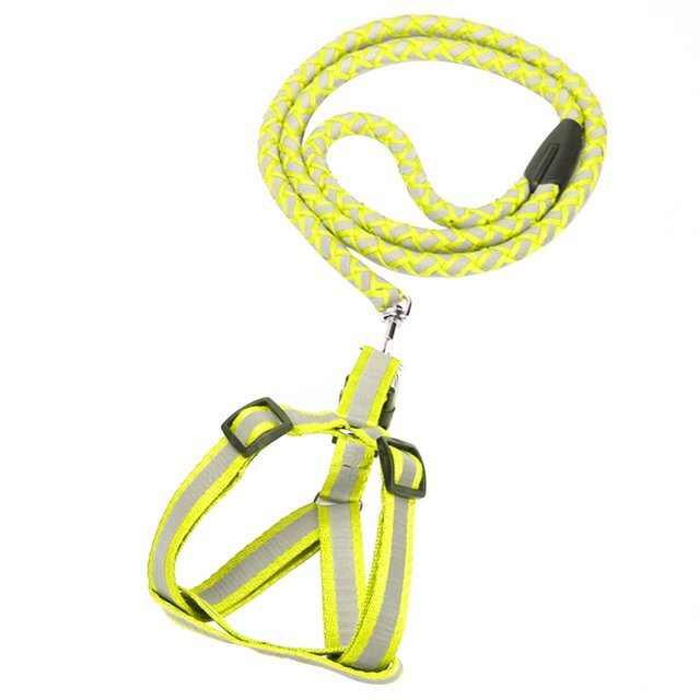 Arnés ajustable para perros, cachorros y gatos con correa reflectante para caminar, 1,2 x 120 cm (verde)