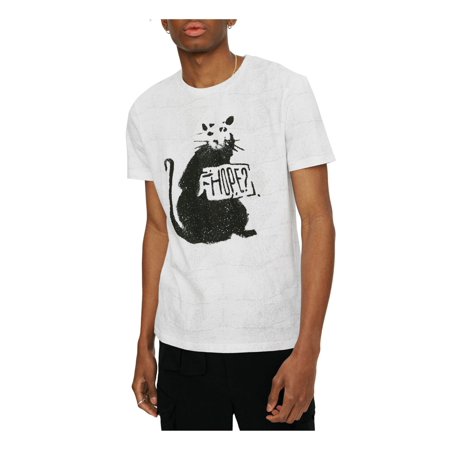 HYBRID APPAREL Mens White Graphic Short Sleeve T-Shirt XL HYBRID APPAREL Mens White Graphic Short Sleeve T-Shirt XL