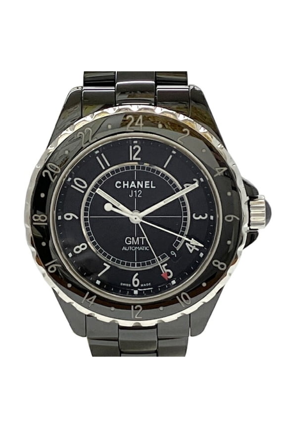 Pre-Owned CHANEL J12 GMT H2012 Black Ceramic Automatic Watch for Men (Good)