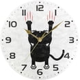 thumbnail image 5 of GZHJMY Cute Black Cat Wall Clock, 10" Silent Non Ticking Round Clock, Oil Painting Easy to Read Clock for Living Room Bedroom Bathroom Home Decor Holiday Gifts, 5 of 7
