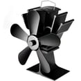 thumbnail image 1 of Costway Ventilador con 5 palas, ventilador para difundir calor para chimeneas y estufas de leña, ventilador con mango retráctil y metal sensible al calor, negro, 1 of 6