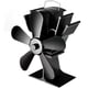 thumbnail image 1 of Costway Ventilador con 5 palas, ventilador para difundir calor para chimeneas y estufas de leña, ventilador con mango retráctil y metal sensible al calor, negro, 1 of 6