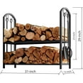 thumbnail image 4 of Fireplace Firewood Log Rack 5-Piece Storage Logs Holder with Tools Set with 4 Tools Set Fireside Holders Wood Lumber Storage Stacking Black, 4 of 9