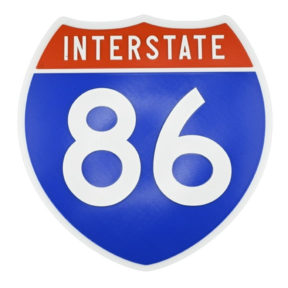 Interstate 86 Road Sign Replica, number Personalized Travel Decor, 8.5" x 8.5"