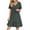 Dark Gray, variant on Admvng Dresses for Women 2025 Spring and Summer V-Neck Loose Solid Pleated Casual High Waist Lace Dress S-5XL