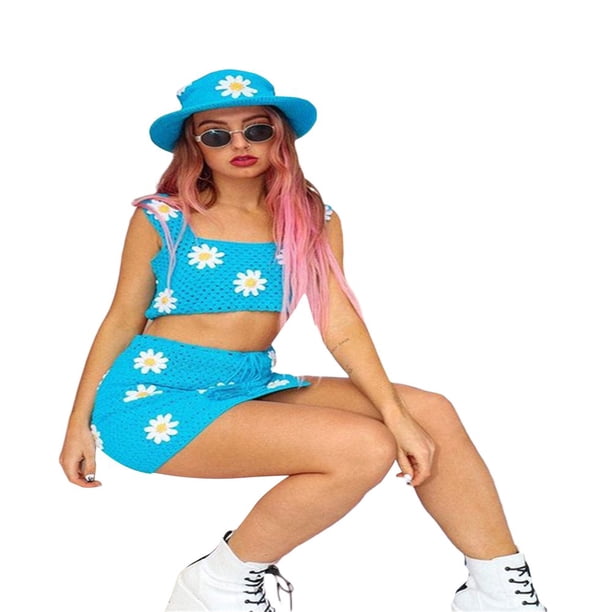 Chapeau bob en crochet pour femme - Bonnet tricoté fait à la main - Pliable - Chapeau de plage tendance à rayures florales, A-noir blanc, Taille unique Chapeau bob en crochet pour femme - Bonnet tricoté fait à la main - Pliable - Chapeau de plage tendance à rayures florales, A-noir blanc, Taille unique