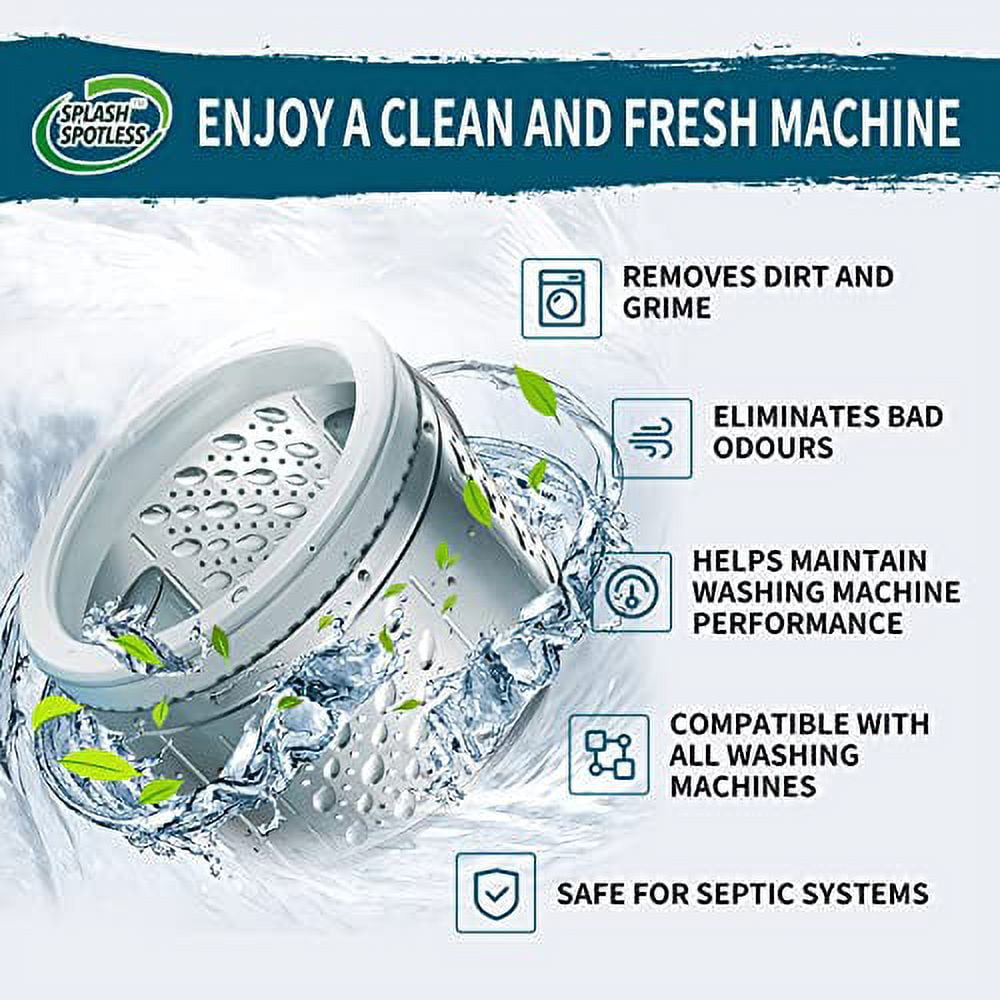 Splash Spotless Washing Machine Cleaner Deep Cleaning for HE Top Load  Washers an