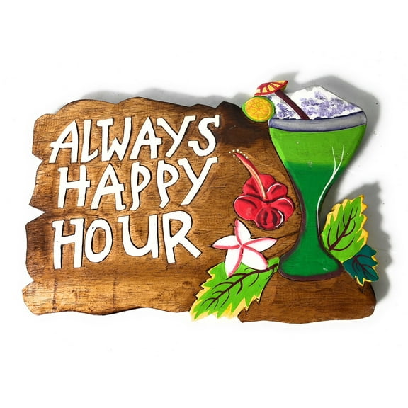Tiki Bar Sign "Always Happy Hour" with Margarita | #snd2504130