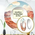 thumbnail image 3 of Designart "Canyon Drift In Desert Dreams" Minimalism Peach Large Round Mirror - Round Bedroom Mirror Wall Decor - Modern Round Printed Mirror - 36" x 36", 3 of 6