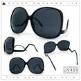 thumbnail image 2 of Womens Oversized Butterfly Swan Drop Temple Plastic Sunglasses All Black, 2 of 7