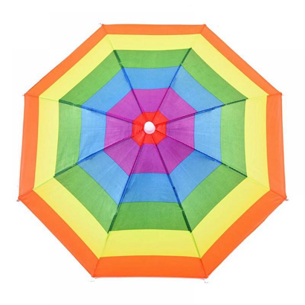 Rainbow Umbrella Hats Camouflage Fishing Cap Beach Umbrella Headband in