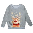 thumbnail image 4 of PMVFHDE Liquidation Chandails en Molleton Mignons pour Filles Imprimé de Noël Automne et Hiver Col Rond Manches Longues Décontracté Sans Capuche Chandails en Molleton Graphiques, Gris, 9-10 Ans, 4 of 4