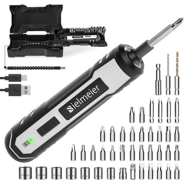 4V Cordless Electric Screwdriver Kit, USB Rechargeable Lithium ion Battery,6 Speed Adjustment, 8 Sockets, LED Work Light