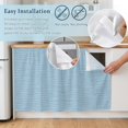 thumbnail image 4 of Gray Blue Color Under Sink Curtain for Closet, Privacy Short Cabinet Curtains, Abstract Woven Texture Vintage Minimalist Self Adhesive RV/Open Cabinet Skirt Adds Bathroom Storage 11"x13", 4 of 8