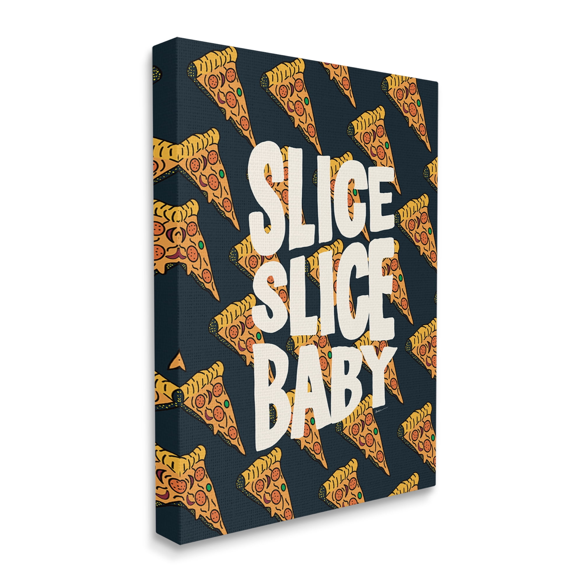Stupell Industries Pop Pizza Slice Baby Food & Beverage Painting Gallery Wrapped Canvas Art Print Wall Art, 16 x 20