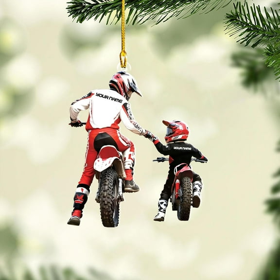 Personalized Motocross Christmas Ornament 2024, Dirt Bike Christmas 2D Flat Shape Ornament, Dirt Bike Player Ornament, Motorcycle Xmas Decorations, Gifts for Biker Lovers (Motor 6) - 2606