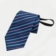 thumbnail image 2 of Men's Pre-tied Zipper Tie - Stripe Adjustable Necktie, Business Wedding Party Accessories, 2 of 3