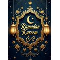thumbnail image 4 of Ramadan Kareem Vertical Banner Islamic Celebration Lanterns Backdrop Holiday Eid Decor Stars Crescent Moon Party Decorations Religious Event Background, 4 of 4