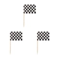 thumbnail image 4 of pitrice 100 Pieces Accessories Racing Toothpicks Flags Markers Mini Muffin Cocktail Fruit Sticks Food Dining black white plaid 3Set, 4 of 6
