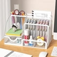 thumbnail image 4 of 1PCS Desk Organizer Pen Holder MeshPencil Holder Large Capacity MetalDesktop Storage Box For Office AndSchool Supplies, 4 of 4