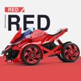 thumbnail image 2 of Pull Back Motorcycle Toy Boy Gift Pull Back Vehicles Cars Launcher Toy with Music Light Ejection Die-Cast Launching Catapult 2 in 1 Motorcycle Chariot - Red, 2 of 7