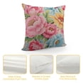 thumbnail image 4 of Creowell  Pink Floral Pillow Cases,Watercolor Rose Peony Flower Pillow Covers, Zipper&amp; Double-Sided Printed Modern Decorative Pillow Covers Spring Pillow Cases for Couch Sofa Bed, 4 of 5