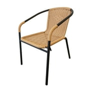 RTC Group Furniture Stackable Rattan Dining Chair, Set of 4 for Indoor/Outdoor Patio Restaurant, Porch, Backyard Beige