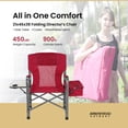 thumbnail image 2 of Arrowhead Outdoor Directors Folding Camping Chair with Integrated Cooler, Red, 2 of 8