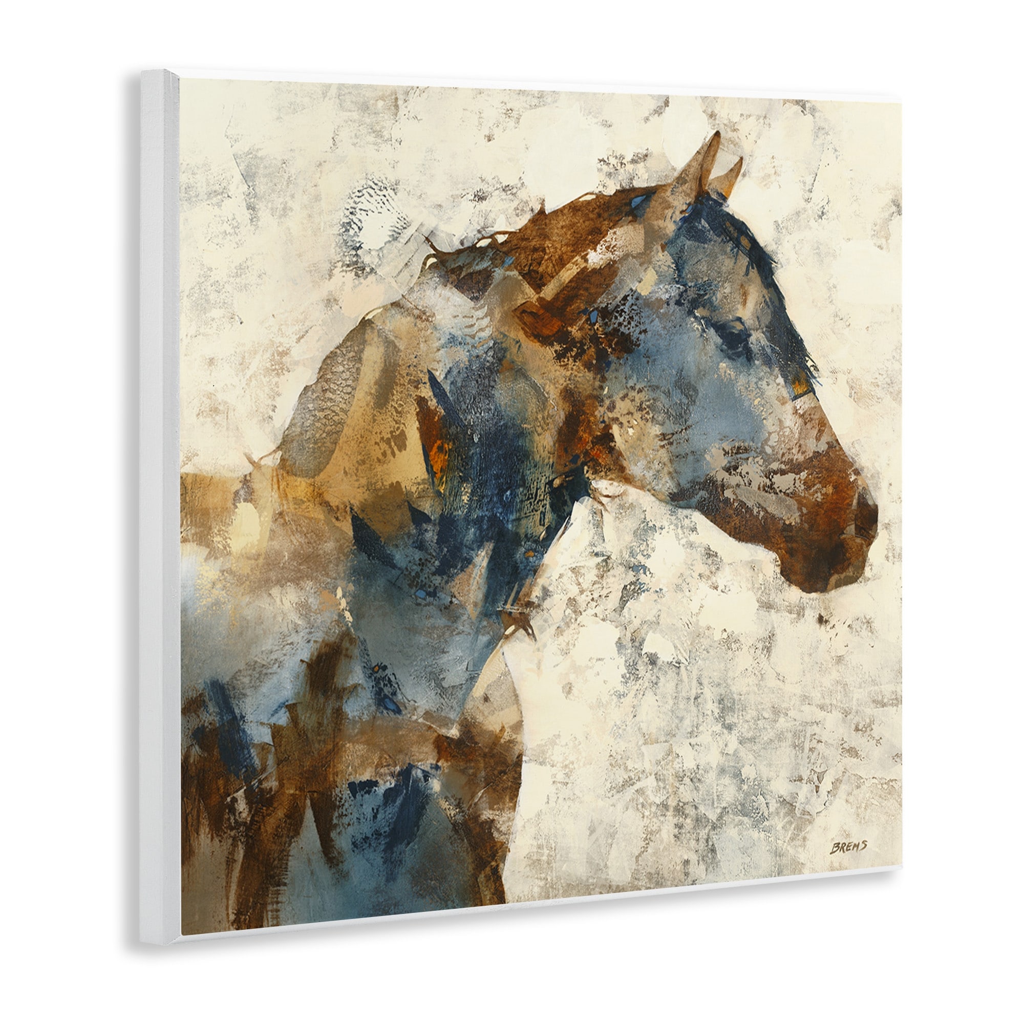Stupell Industries Abstract Horse Layered Blocked Strokes Earth Tones Painting Unframed Art Print Wall Art, Design by Scott Brems