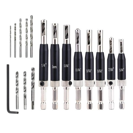 

HSS 17 Piece Hinge Drill Self Centering Drill Bit Woodworking with 1 /64 Inches