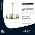 thumbnail image 4 of Ambiate Sara 5-Light Chandelier Fixture, Gold Finish, Glass Shades, Adjustable Height, Five Candelabra Base Sockets (E12), Dimmable, For Dining Areas, Kitchen Islands, Entryways, ETL Listed, 4 of 6