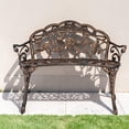 thumbnail image 2 of Tcbosik 38.5" Cast Aluminum Bench for Outdoor, 2-Seater Chair for Park, Yard, Lawn, Bronze, 2 of 6