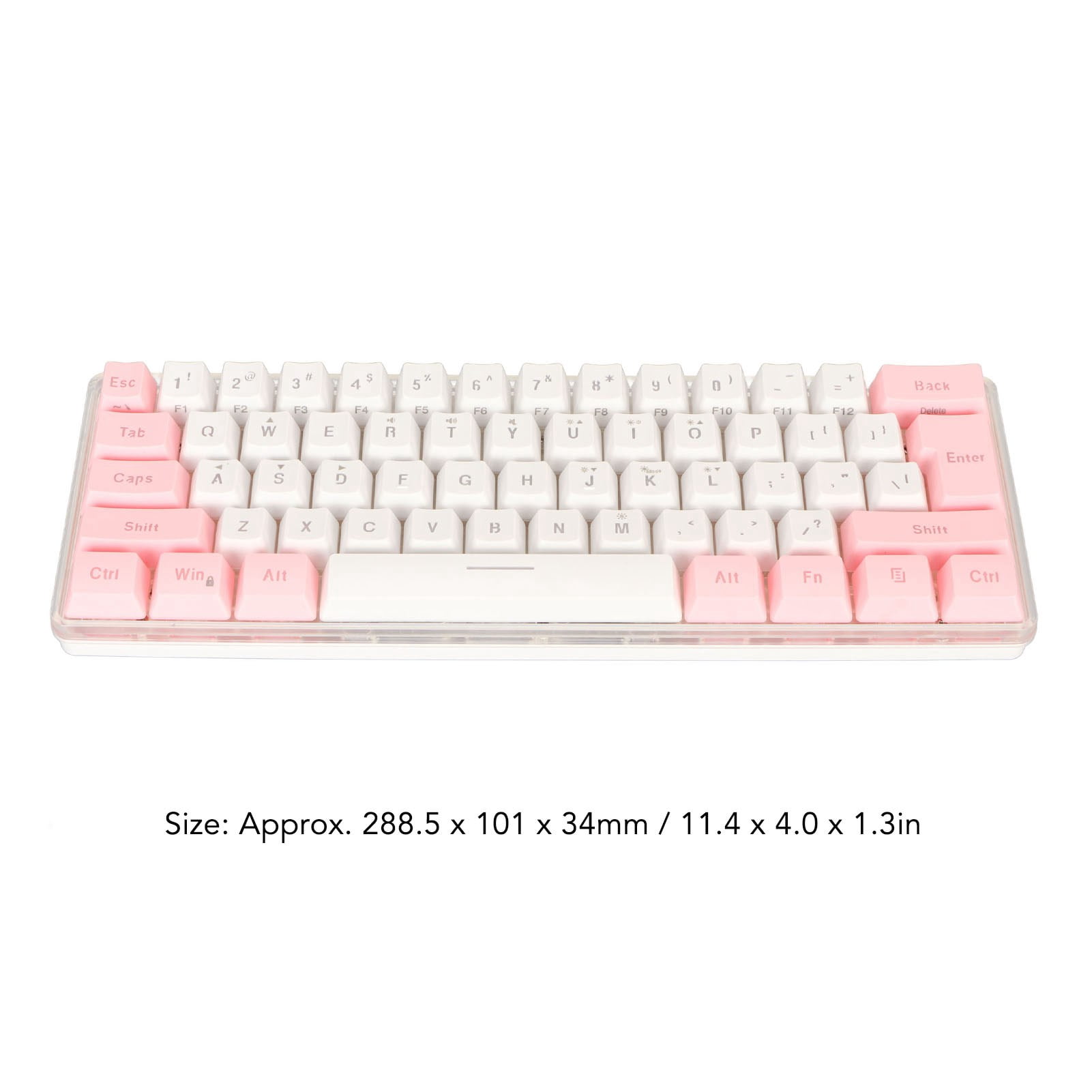 60% Wired Gaming Keyboard Mini Keyboard Imitated Mechanical Technique Compact 61 Keys Keyboard for Gamer Typist Pink White