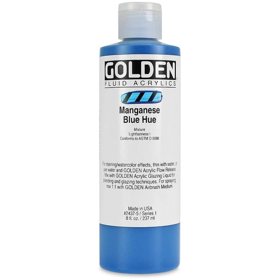 Golden Fluid Acrylics Historical Hue - Manganese Blue Hue, 8 oz