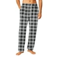 thumbnail image 2 of Havenx Mens Cotton Pajama Pants Microfleece Plaid Flannel Pj Bottoms 2025 Trendy Plus Size Sleeping Pants Elastic Waist Straight-Leg Lightweight Lounge Pants,Gray 3XL, 2 of 6