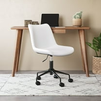 Byron Office Chair White Office Chair, Modern Style, Plush and durable faux leather fabric, Plywood, Indoor Office