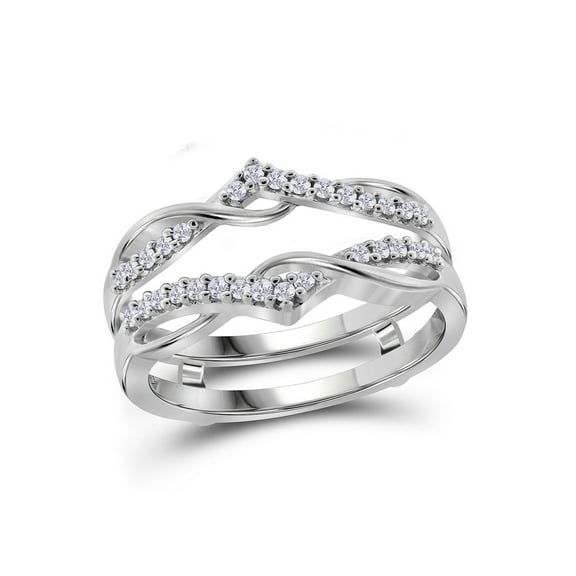 10kt White Gold Womens Round Diamond Solitaire Enhancer Wedding Band 1/4 Cttw