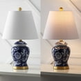 thumbnail image 4 of JONATHAN Y Penelope 22" French Country Cottage Ceramic/Iron Chinoiserie Ginger Jar LED Table Lamp, Navy/White, JYL3005D, 4 of 7