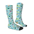 thumbnail image 3 of Fotbe World Travel1 print Women's Men's Novelty Crew Socks Cotton Socks Knee High Socks for Walking,Running,Nurses,Pregnancy, 3 of 9